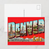 Retro Denver Colorado Postcard Briefkaart (Voorkant / Achterkant)
