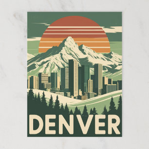 Retro Denver Mountain City Briefkaart