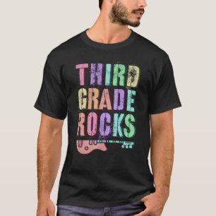 Retro DERDE GRADE ROCKS Student Rockstar Teacher 3 T-shirt