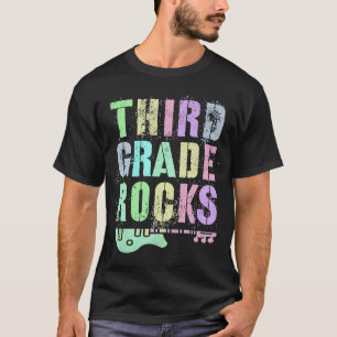 Retro DERDE GRADE ROCKS Student Rockstar Teacher 3 T-shirt
