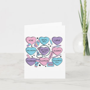Retro Dermatologie Valentijnsdag Hart Snoep Derm Kaart