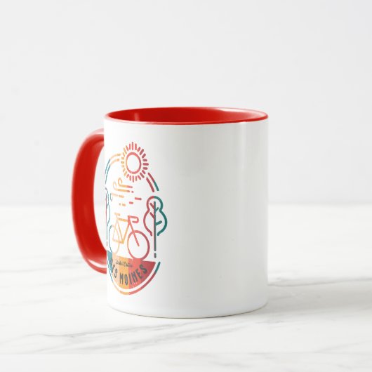 Retro Des Moines fietspad. Mok (Voorkant links)