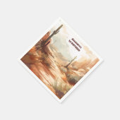 Retro Desert Cactus 1e Verjaardag Servet (Hoek)