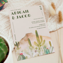 Retro Desert Cactus Arizona Bestemming Bruiloft