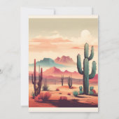 Retro Desert Cactus Bruiloft Kaart (Achterkant)