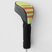Retro Desert Cactus Drie Overdwars Streep met Naam Golfheadcover (Schuin)