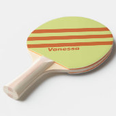 Retro Desert Cactus Drie strepen met naam Tafeltennisbatje (Voorkant Gekanteld)