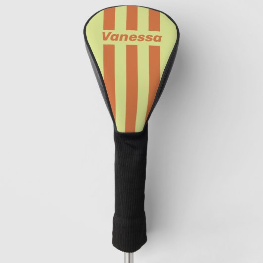 Retro Desert Cactus Three Pin Stripes with Name Golfheadcover (Voorkant)