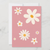 Retro desert daisy 1e verjaardag dusty roze kaart (Achterkant)