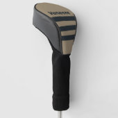 Retro Desert Drie Strepen met Naam Golfheadcover (Schuin)