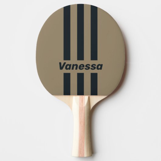 Retro Desert Drie Strepen met Naam Tafeltennisbatje (Voorkant)