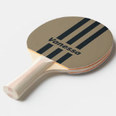 Retro Desert Drie Strepen met Naam Tafeltennisbatje (Voorkant Gekanteld)