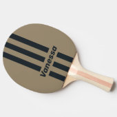 Retro Desert Drie Strepen met Naam Tafeltennisbatje (Zijkant)
