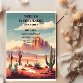 Retro Desert en Cactus Bruiloft Kaart