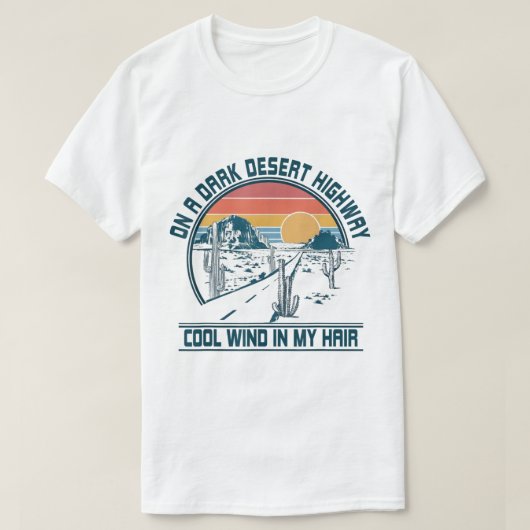Retro Desert Highway Sunset Design T-shirt (Design voorkant)
