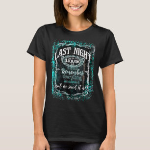 Retro Desert Koe Skull gisteravond laten we liquor T-shirt