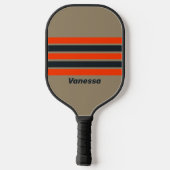 Retro Desert Meadow Across Striping met naam Pickleball Paddle (Achterkant)