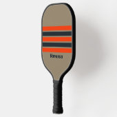 Retro Desert Meadow Across Striping met naam Pickleball Paddle (Links)