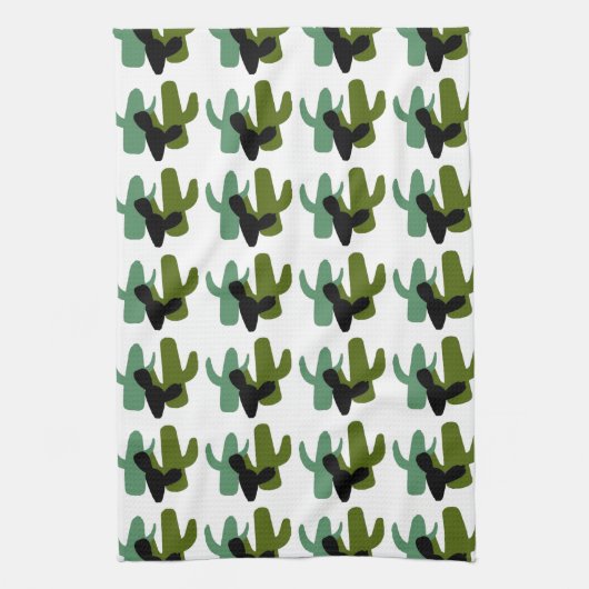 Retro Desert Saguaro Cactus Kitchen Towel Theedoek (Verticaal)