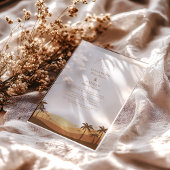 Retro Desert Sunset Wedding Acryl Uitnodigingen