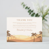 Retro Desert Sunset Wedding Bedankkaart (Staand voorkant)