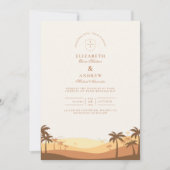 Retro Desert Sunset Wedding Kaart (Voorkant)