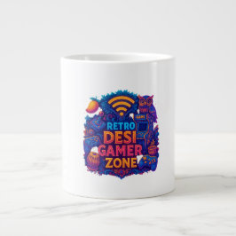 Retro Desi Gamer Zone Mok – Neon Gaming Coffee Cup