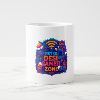 Retro Desi Gamer Zone Mok – Neon Gaming Coffee Cup