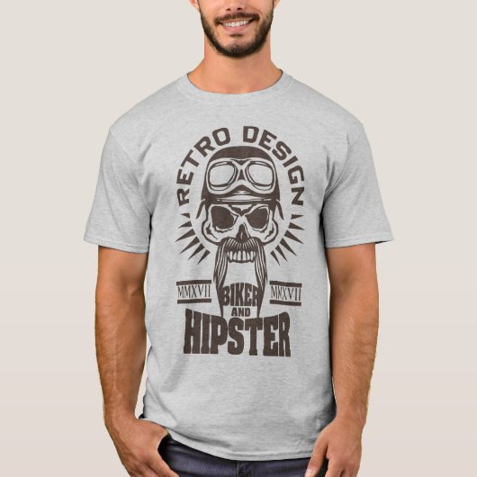 Retro Design biker and hipster T-shirt (Voorkant)