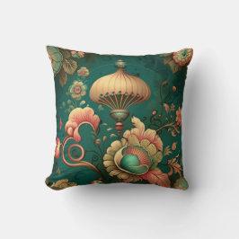  retro design floraal groen kussen