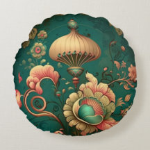 retro design floraal groen