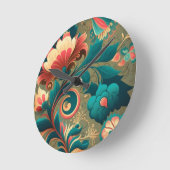  retro design floraal groen ronde klok (Hoek)