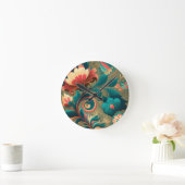  retro design floraal groen ronde klok (Huis)