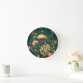 retro design floraal groen ronde klok (Huis)