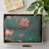  retro design floraal groen tissuepapier (Geschenk)