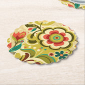 retro design floraal licht groen kartonnen onderzetters (Gekanteld)