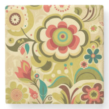  retro design floraal licht groen