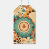  retro design floral brown beize green cadeaulabel (Voorkant)