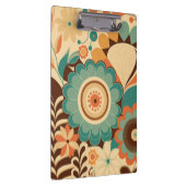 retro design floral brown beize green klembord (Rechts)
