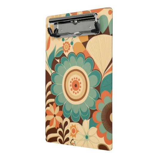  retro design floral brown beize green mini klembord (Angled2)