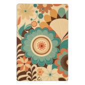 retro design floral brown beize green mini klembord (Achterkant)