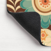 retro design floral brown beize green muismat (Hoek)