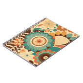 retro design floral brown beize green notitieboek (Linkerzijde)