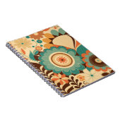 retro design floral brown beize green notitieboek (Rechterzijde)