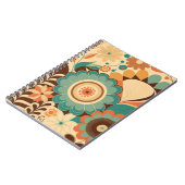 retro design floral brown beize green notitieboek (Linkerzijde)