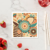  retro design floral brown beize green servet (Insitu)