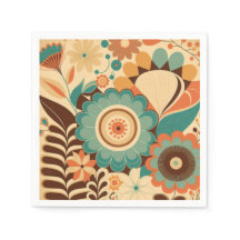  retro design floral brown beize green