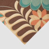 retro design floral brown beize green tissuepapier (Detail)