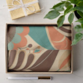retro design floral brown beize green tissuepapier (Geschenk)