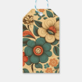 retro design floral pastel cadeaulabel (Voorkant)